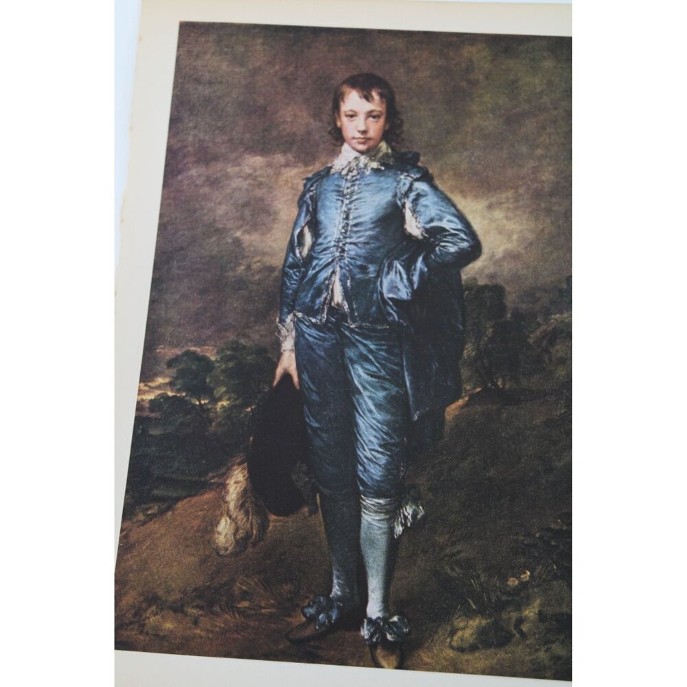 Gainsborough The Blue Boy Early British School Print Vintage 94012